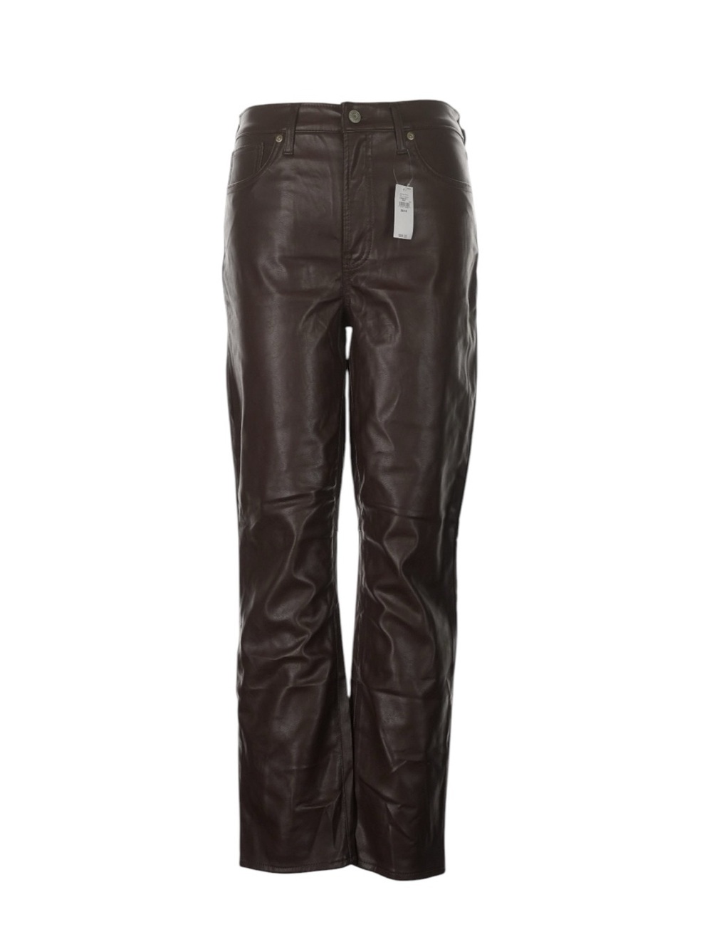 Gap Vintage Slim High Rise Vegan Leather Pants 29/8 Brown Party Going Out NWT